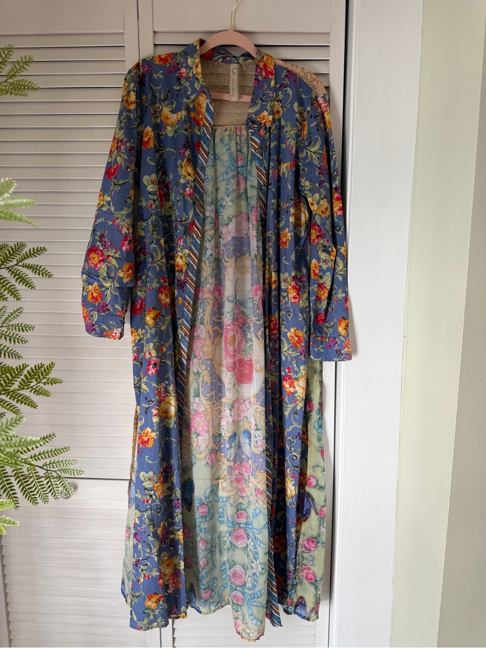 Aratta Silent Journey Floral Long Duster - Blue Multi